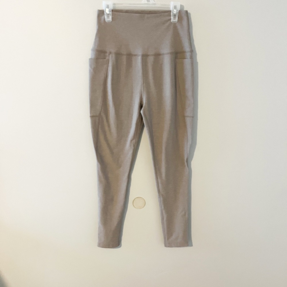 Beyond Yoga Spacedye High Waisted Pocket Leggings Taupe beige Womens Large‎